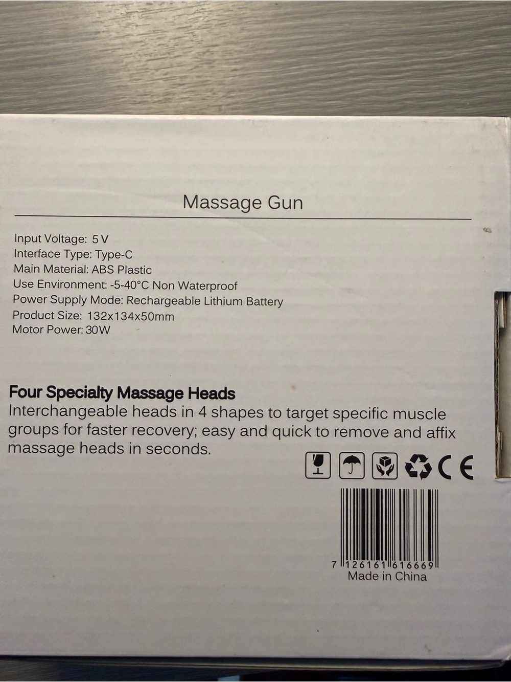 Black Massage Gun with Round Head - Picture 2 of 3